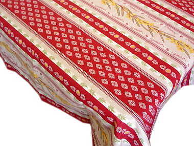 French tablecloth, coated (Portofino mimosa, red)